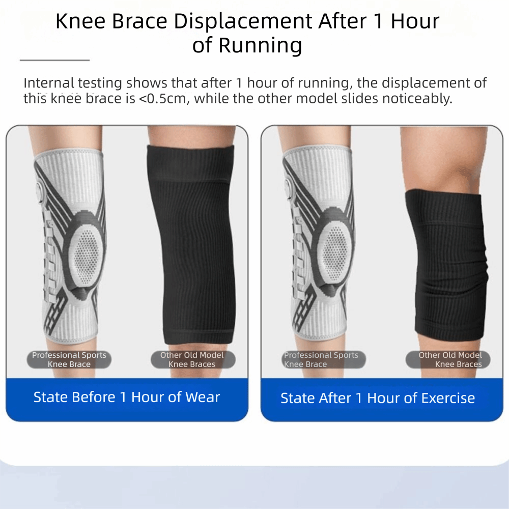 Knee Brace Badminton - Professionelle, verstellbare Knieschoner mit Drehknopf, rutschfeste,