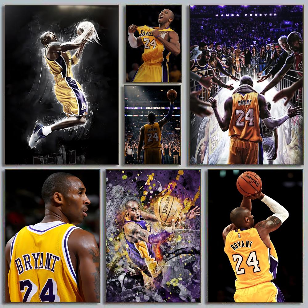 Badminton Zone - K-Kobe Bryant Basketballspieler-Poster, Heimdekoration, HD, selbstklebende