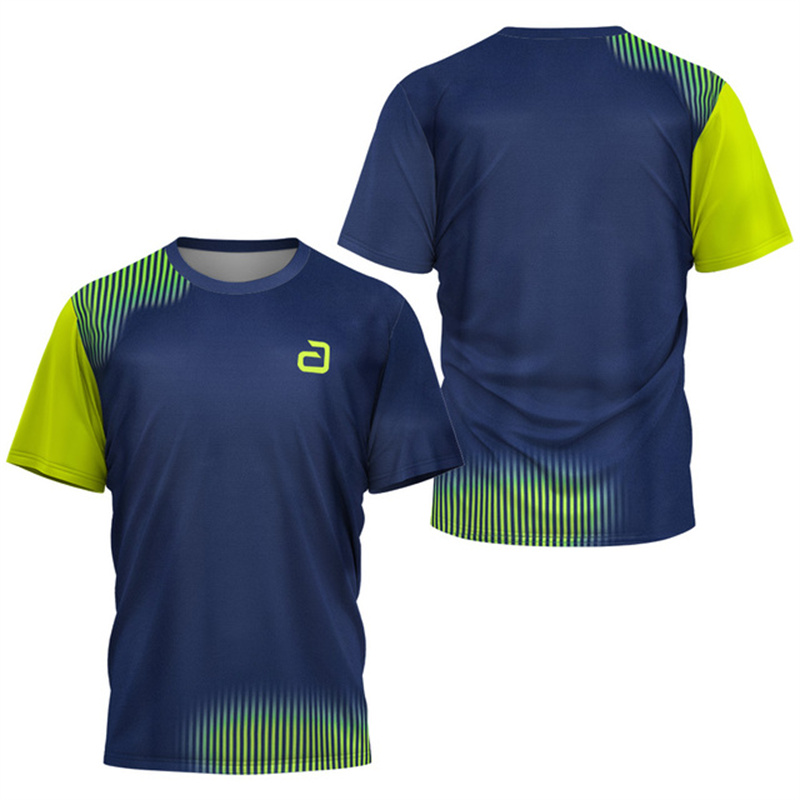 Badminton Vector - Herren Tischtennis T-Shirt mit Unterstrom-Muster, Sommer-Tennis-Badminton-T-Shirt,