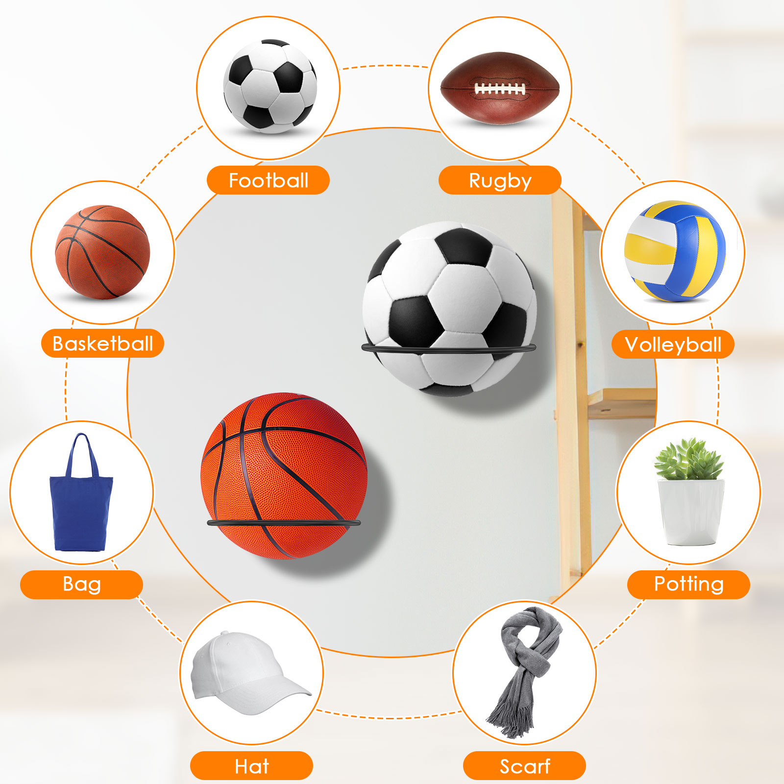 6-teiliges Fußball-Display-Reg – Badminton Zone Bewertung und Preis